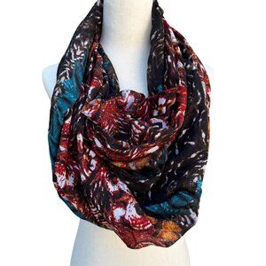 River Island Multicolor Tie Dye‎ Abstract Print Sheer Womens Infinity Scarf Wrap